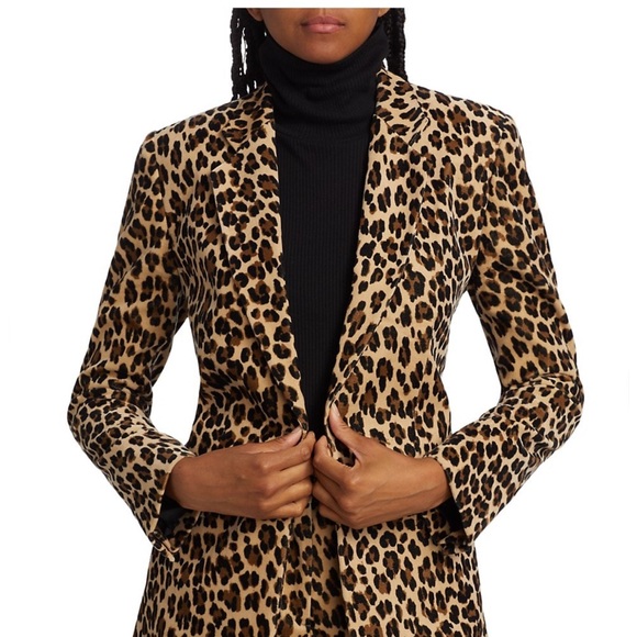 FRAME- classic cheetah-print Blazer/ leopard velvet blazer - Picture 6 of 16